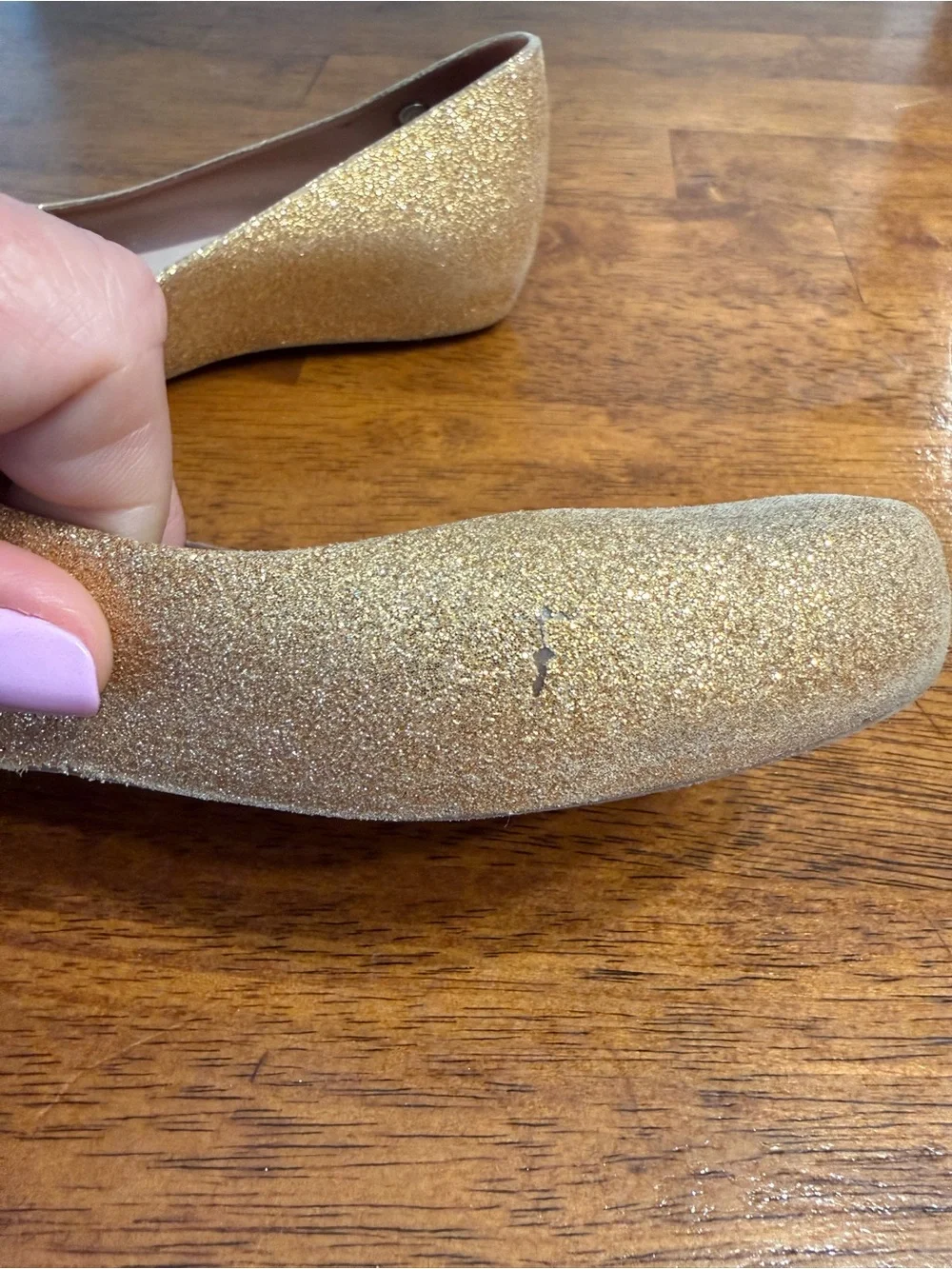 Mini Melissa Ultragirl Basic Girls Gold Glitter Jelly Ballet Flats Size 13